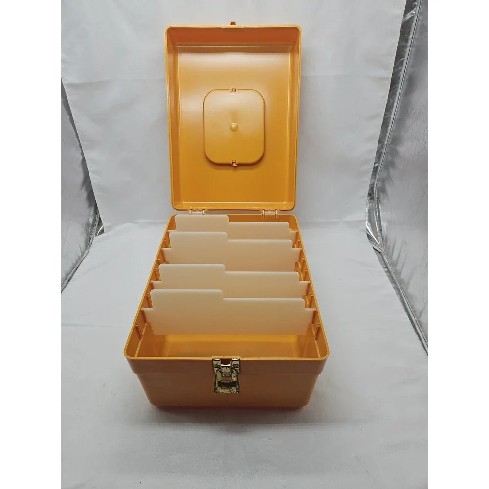 Vintage Wilson Wil-Hold Yellow Plastic File Box 12